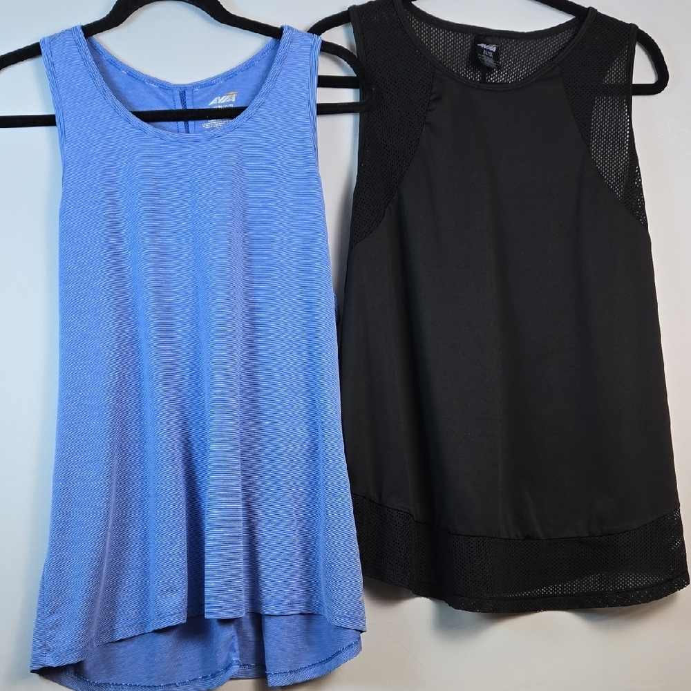 Avia Blue and Black Tank Top Set, Workout, Size XL